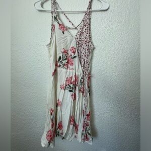White and pink floral dress